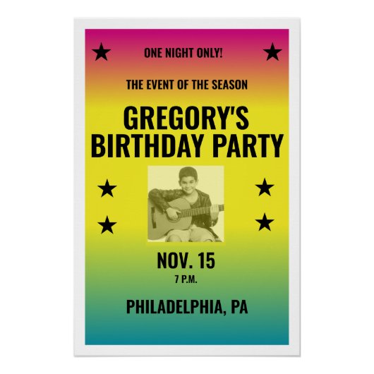  Ombre Concert Poster met Foto Custom (Voorkant)