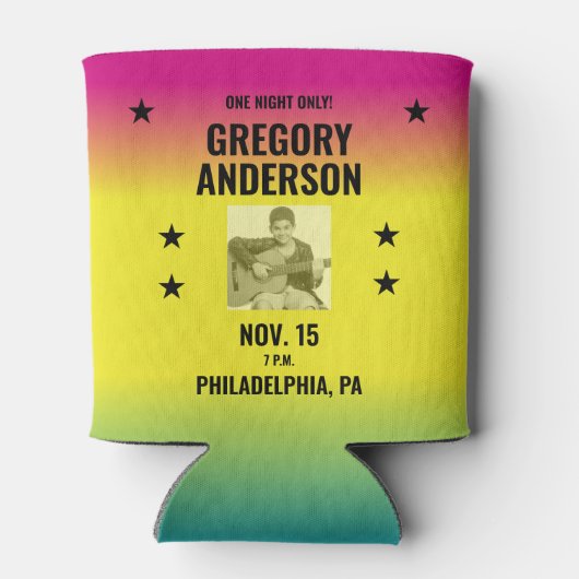  Ombre Concert Poster met Foto Custom Blikjeskoeler (Achterkant)