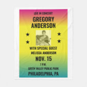  Ombre Concert Poster met Foto Custom Fleece Deken (Voorkant)