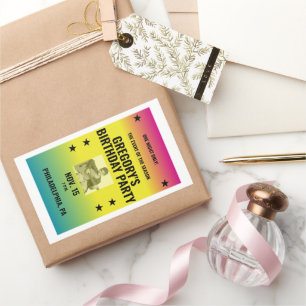 Ombre Concert Poster met Foto Custom Rechthoekige Sticker