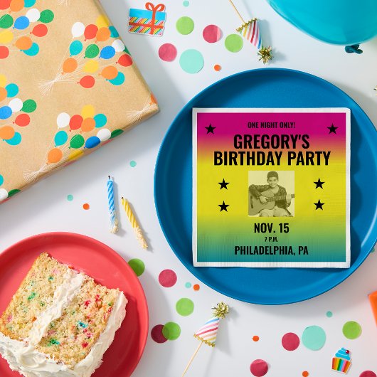  Ombre Concert Poster met Foto Custom Servet