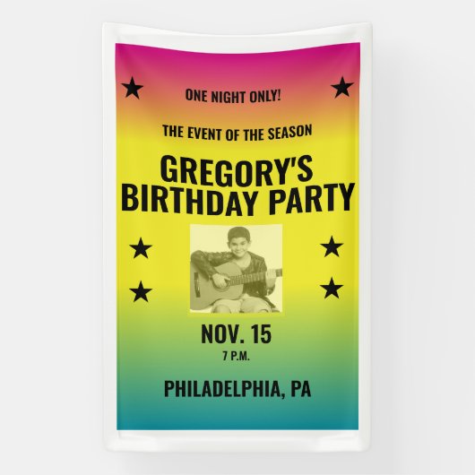  Ombre Concert Poster met Foto Custom Spandoek (Verticaal)