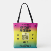  Ombre Concert Poster met Foto Custom Tote Bag (Achterkant)