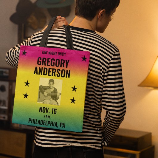  Ombre Concert Poster met Foto Custom Tote Bag