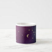 Ombre Constellation Galaxy Paarse Faux Gold Stars Espresso Kop (Voorkant)