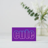 Ombre Contour Cute op Paars Visitekaartje (Staand voorkant)