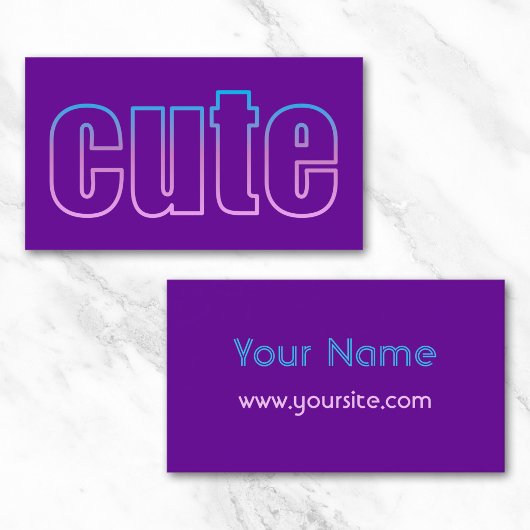 Ombre Contour Cute op Paars Visitekaartje