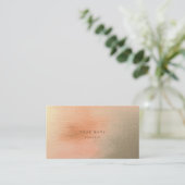 Ombre Coral Gold Metal Abstract Appointcard Afsprakenkaartje (Staand voorkant)