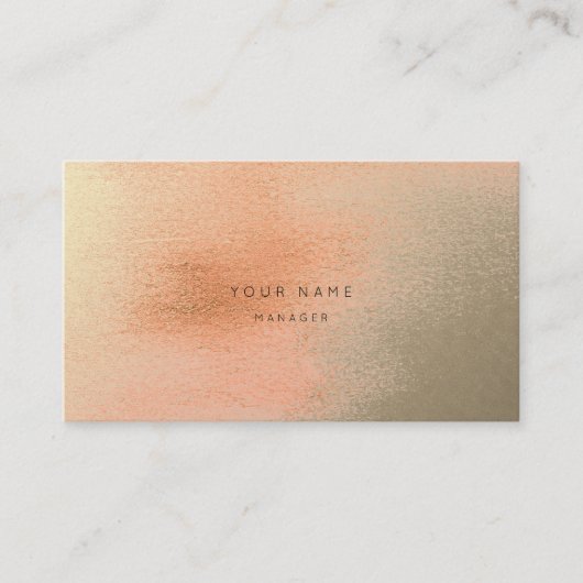 Ombre Coral Gold Metal Abstract Appointcard Afsprakenkaartje (Voorkant)