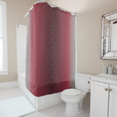 Ombre Cranberry Red Gray Scroll Blauwgroen Groen Douchegordijn (In situ)