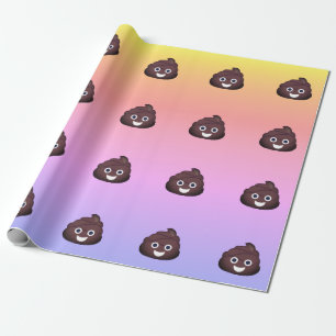 Ombre Crazy Poop Emoji Wrapping Paper Cadeaupapier