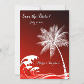 OMBRÉ CRIMSON TROPISCHE PALMEN Save the Date Magnetische Uitnodiging (Voorkant)