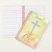 Ombre Cross Bijbelvers gepersonaliseerd Notitieboek (Binnen)