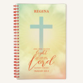Ombre Cross Bijbelvers gepersonaliseerd Notitieboek (Voorkant)