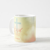 Ombre Cross Scripture gepersonaliseerd Koffiemok (Voorkant links)