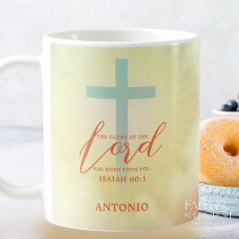 Ombre Cross Scripture gepersonaliseerd Koffiemok