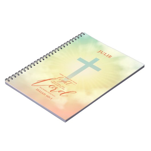 Ombre Cross Scripture gepersonaliseerd Notitieboek (Linkerzijde)
