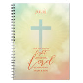 Ombre Cross Scripture gepersonaliseerd Notitieboek (Voorkant)