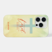 Ombre Cross Scripture Personalized iPhone Hoesje (Achterkant horizontaal)
