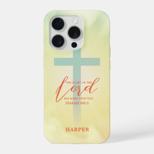 Ombre Cross Scripture Personalized iPhone Hoesje (Achterkant)