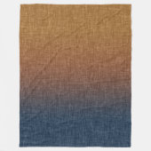 Ombre Crosshatch Amber Terracotta Clay Blue Fleece Deken (Voorkant)