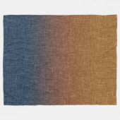 Ombre Crosshatch Amber Terracotta Clay Blue Fleece Deken (Voorkant (Horizontaal))
