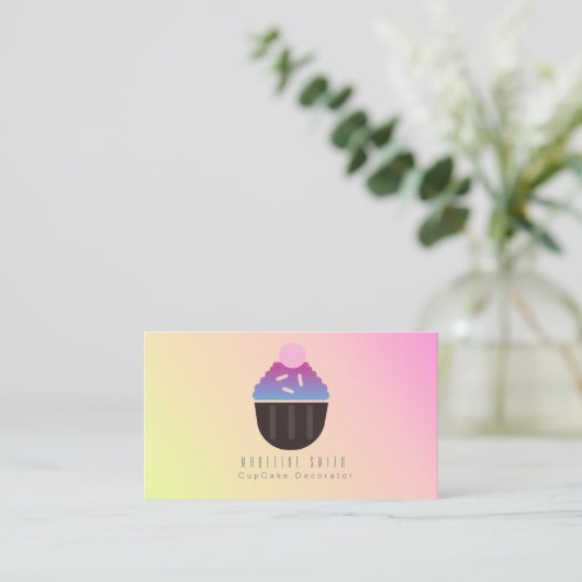 Ombre Cupcake Baking Cake Decorator Sprins Visitekaartje (Staand voorkant)