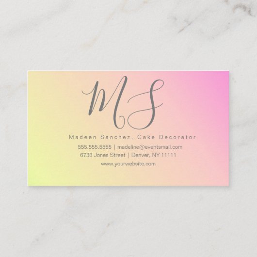 Ombre Cupcake Baking Cake Decorator Sprins Visitekaartje (Achterkant)