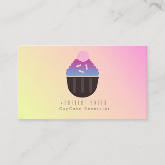 Ombre Cupcake Bakken Cake Decorateur Strooigoed Visitekaartje (Voorkant)