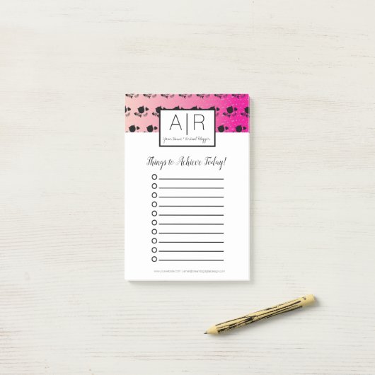 Ombre Cute Cats Pink Post-it® Notes (Op bureau)