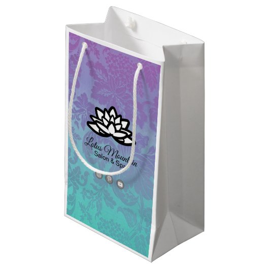 Ombre Damask  boodschappentas Klein Cadeauzakje (Voorkant Gekanteld)