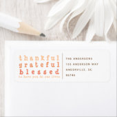 Ombre dankbare dankbare gezegende Thanksgiving Etiket (Insitu)