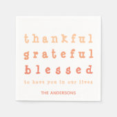 Ombre dankbare dankbare gezegende Thanksgiving Servet (Voorkant)