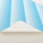 Ombre diagonale strepen in blauwe tonnen turquoise sherpa deken (3/4)