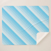 Ombre diagonale strepen in blauwe tonnen turquoise sherpa deken (Voorkant (horizontaal))