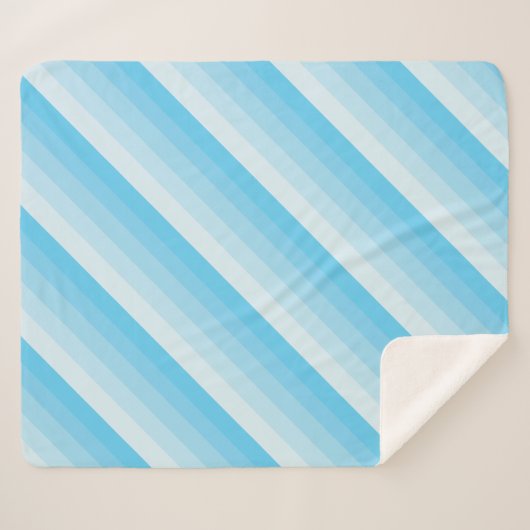 Ombre diagonale strepen in blauwe tonnen turquoise sherpa deken (Voorkant (horizontaal))