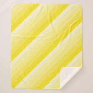 Ombre diagonale strepen in gele tonen sherpa deken