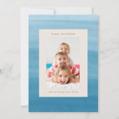 Ombre Dip Dye Ocean Blue Chanoeka Foto Feestdagenkaart (Voorkant)