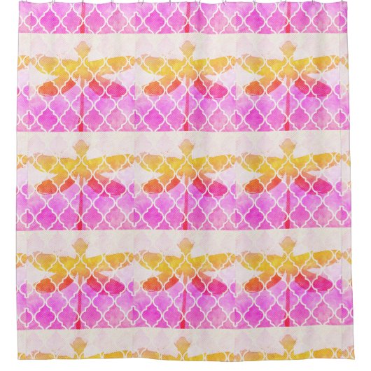 Ombre Dragonfly Shower Curtain Douchegordijn (Voorkant)