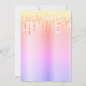 Ombre Drips, Eiffeltoren Quinceañera Kaart (Achterkant)