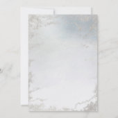 Ombre Dusty Blauw Frosted Zilver Moderne bruiloft Kaart (Achterkant)