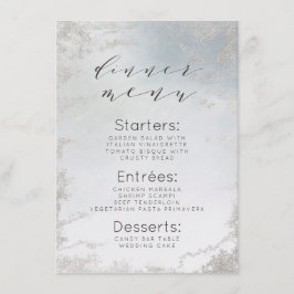 Ombre Dusty Blauw Frosted Zilveren Folie Modern di Menu