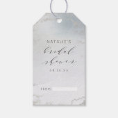 Ombre Dusty Blue Frosted Bruids Display Douche Cadeaulabel (Voorkant)