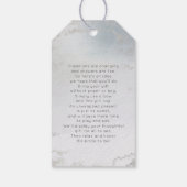 Ombre Dusty Blue Frosted Bruids Display Douche Cadeaulabel (Achterkant)