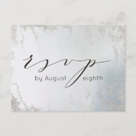 Ombre Dusty Blue Frosted Bruiloft Maaltijd Keuze R Briefkaart