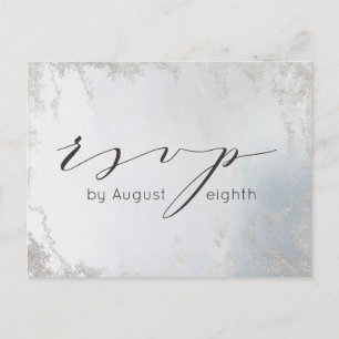 Ombre Dusty Blue Frosted Bruiloft Maaltijd Keuze R Briefkaart