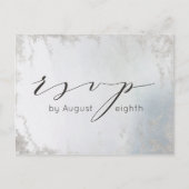 Ombre Dusty Blue Frosted Bruiloft Maaltijd Keuze R Briefkaart (Voorkant)