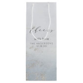 Ombre Dusty Blue Frosted Cheers Bruiloft Wijn Cadeautas (Achterkant)