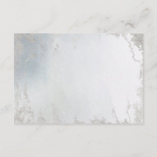 Ombre Dusty Blue Frosted Folie Trouwinformatie Informatiekaartje (Achterkant)