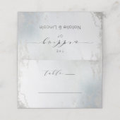 Ombre Dusty Blue Frosted Folie Trouwtafel nummer Plaatskaartje (Buitenkant ongevouwen)